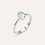 Anello Solitario Acquamarina Oro Bianco Acquamarina