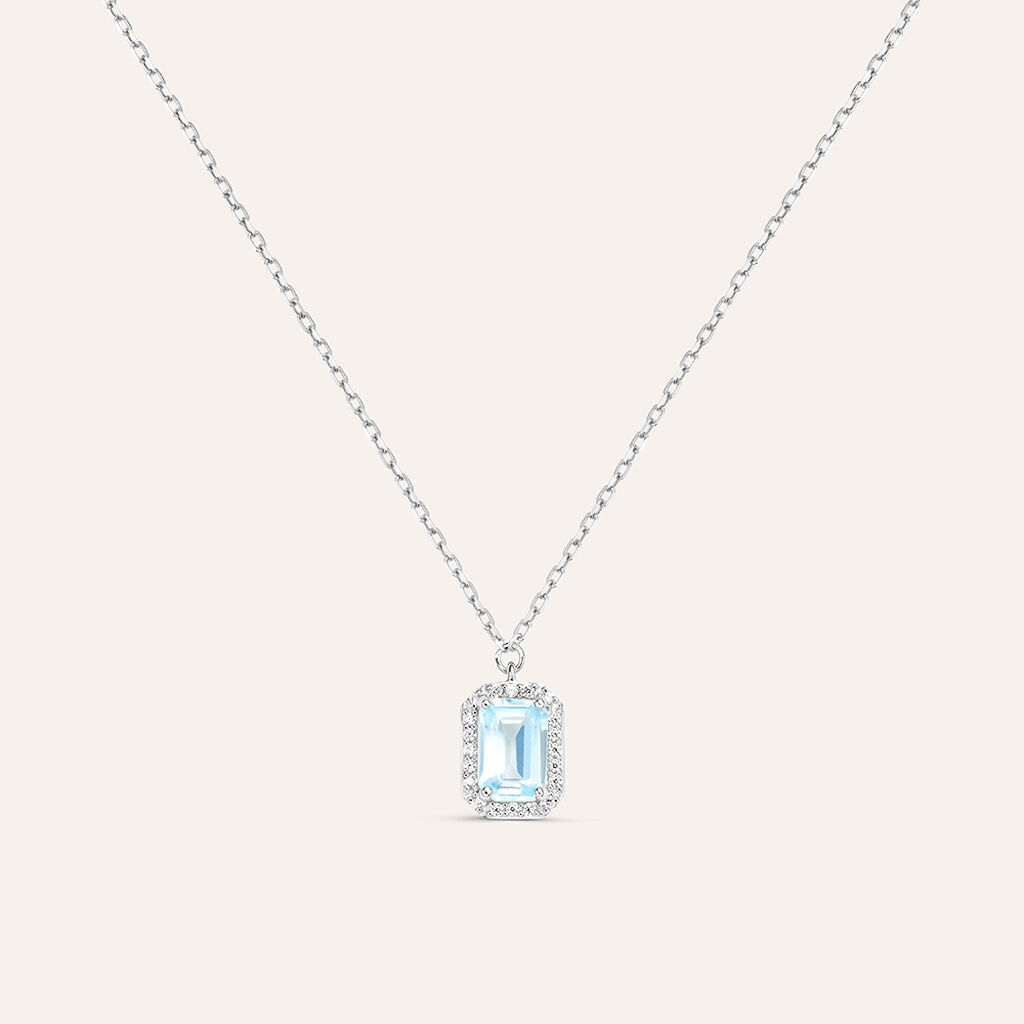 Collana Amélie Oro Bianco Topazio Cubic Zirconia
