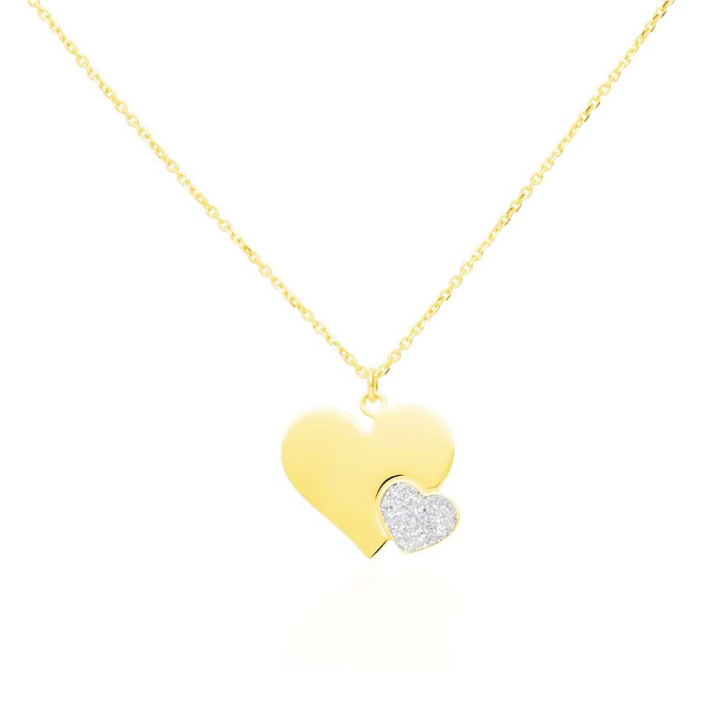 Collana in oro giallo e glitter con simbolo cuore - Collane Donna | Stroili