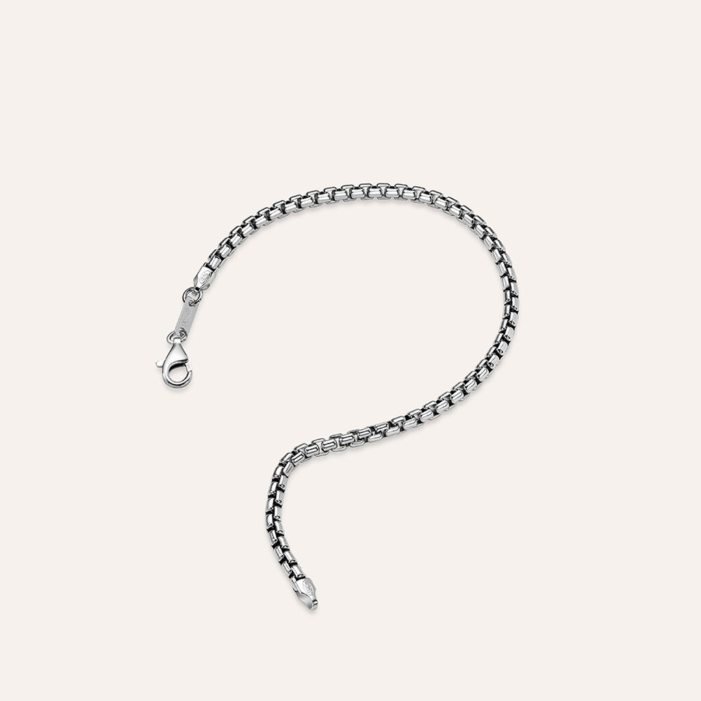 Bracciale Catena Gentleman Argento Rodiato - Bracciali Uomo | Stroili