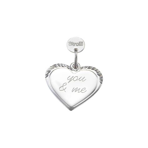 Charm in argento rodiato diamantato con incisione - Charms Donna | Stroili