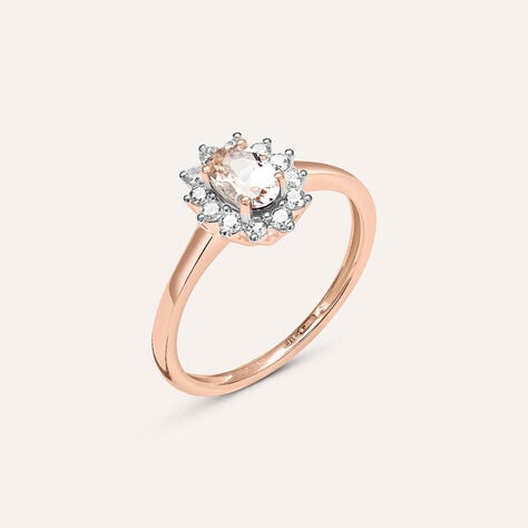 Anello Solitario Kate Jasmine Oro Rosa Morganite Diamante - Anelli con Pietre Donna | Stroili