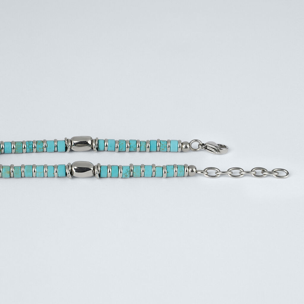 Bracciale Man Code Acciaio Turchese