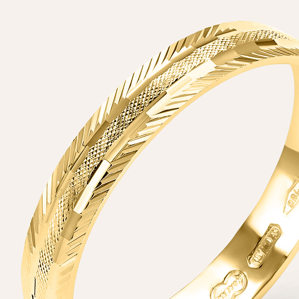 Fede Classica Diamantata 3 mm Oro Giallo