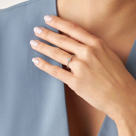 Anello Solitario Valentino Firmamenti Oro Bianco E Diamante - Anelli con Pietre Donna | Stroili