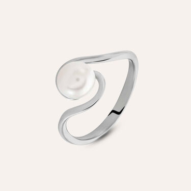 Anello Solitario Gabrielle Oro Bianco Perla D'Acqua Dolce