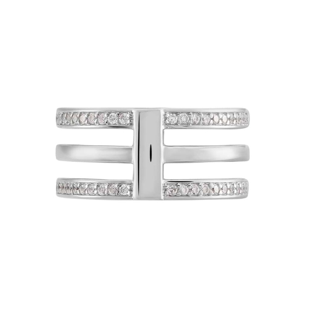 Anello Fascia Silver Shine Argento Rodiato Cubic Zirconia - Anelli a Fascia Larga Donna | Stroili