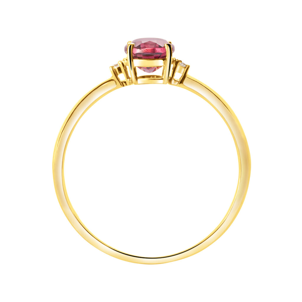 Anello Solitario Jasmine Oro Giallo Rodolite Diamante - Anelli con Pietre Donna | Stroili