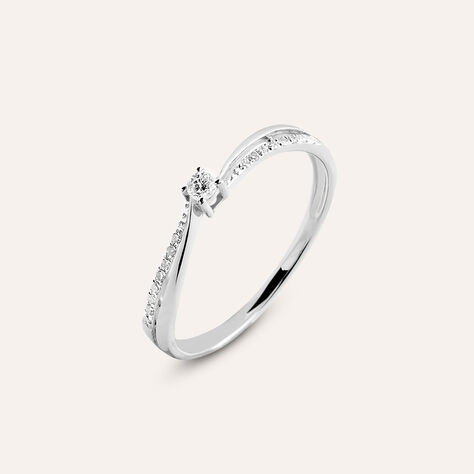 Anello Solitario Grace Oro Bianco Diamante - Anelli con Pietre Donna | Stroili