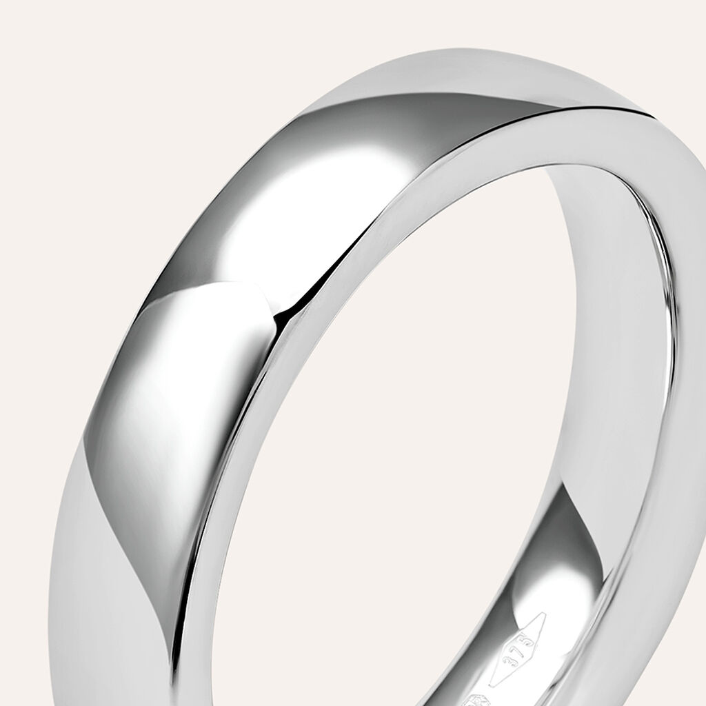 Fede Comoda Leggera Squadrata 4 mm Oro Bianco