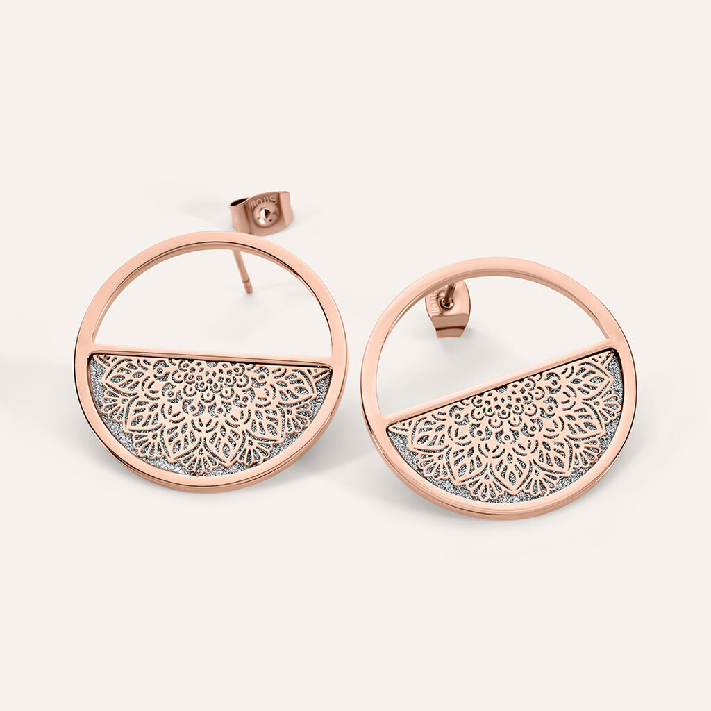 Orecchini Lobo Aura Acciaio Rosa