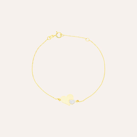 Bracciale in oro giallo e glitter con simbolo cuore - Bracciali Amicizia Donna | Stroili