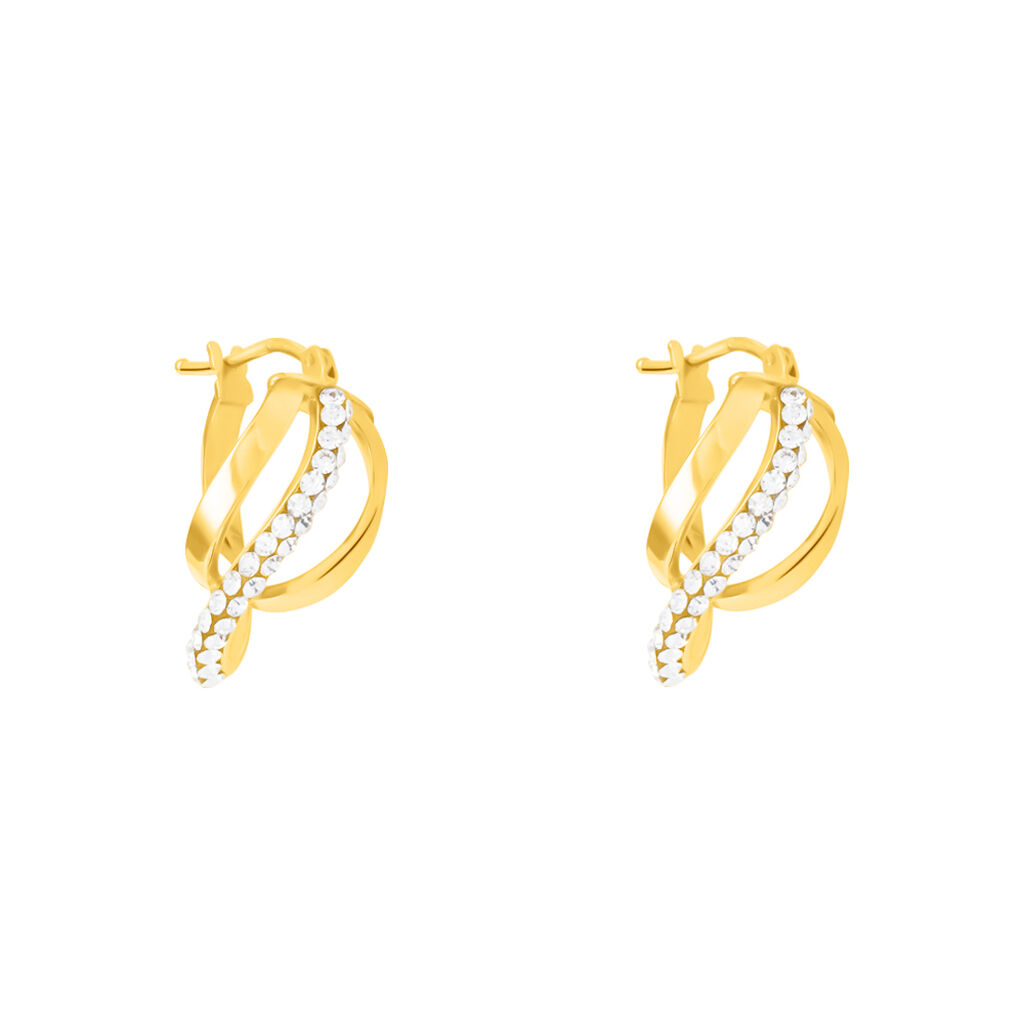 Orecchini A Cerchio Toujours Oro Giallo Cristallo - Orecchini a Cerchio Donna | Stroili
