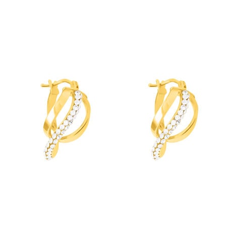 Orecchini A Cerchio Toujours Oro Giallo Cristallo - Orecchini a Cerchio Donna | Stroili
