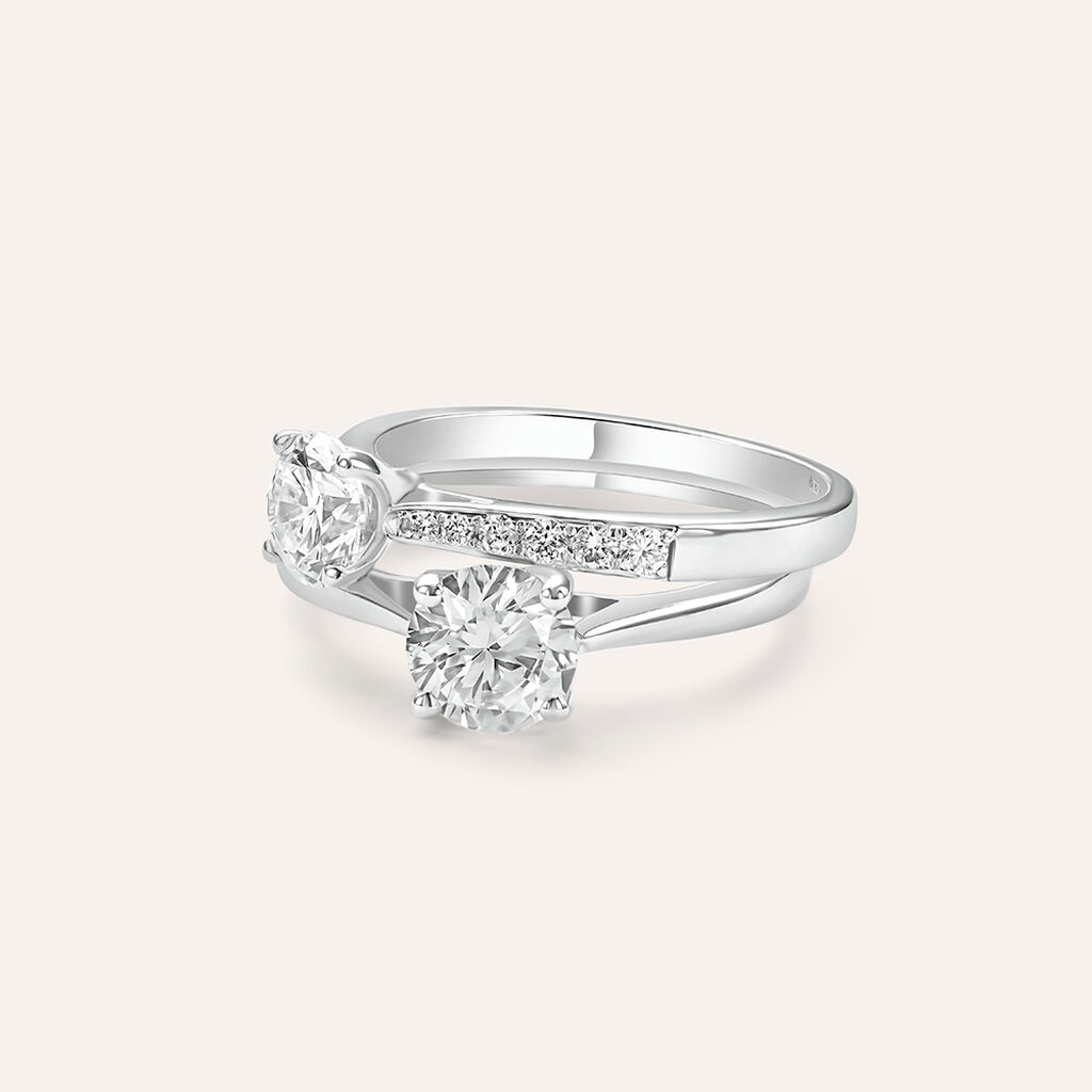 Anello Solitario Diamade Oro Bianco Diamante Lab-Grown