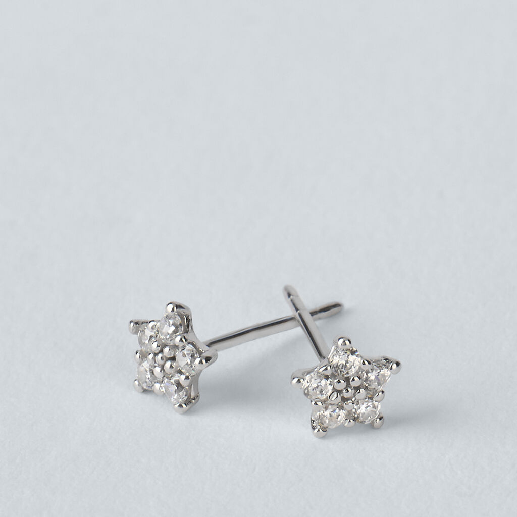 Orecchini Lobo Bon Ton Oro Bianco Cubic Zirconia - Orecchini a Lobo Donna | Stroili