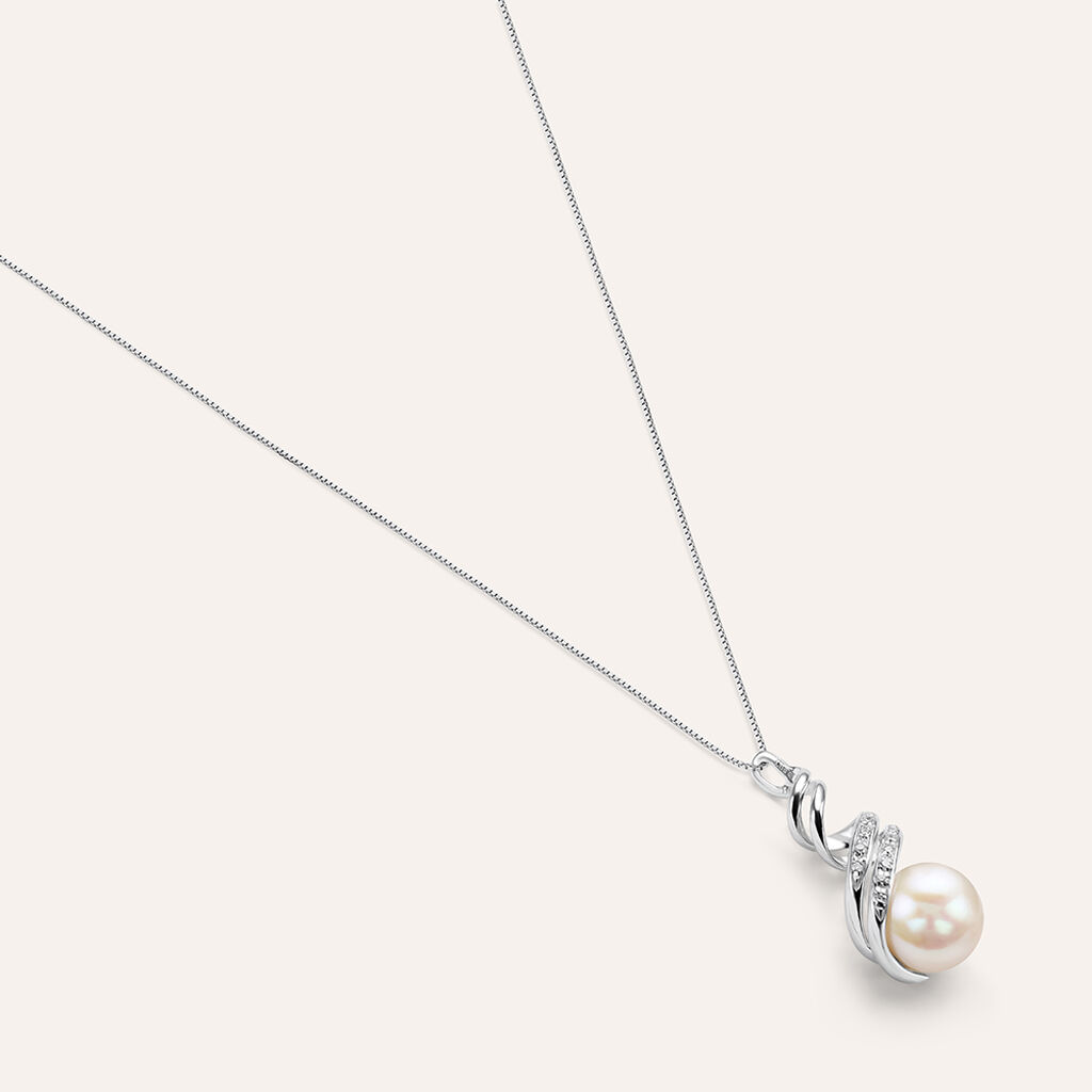 Collana Gold Pearls Oro Bianco Perla D'Acqua Dolce Diamante - Collane Donna | Stroili