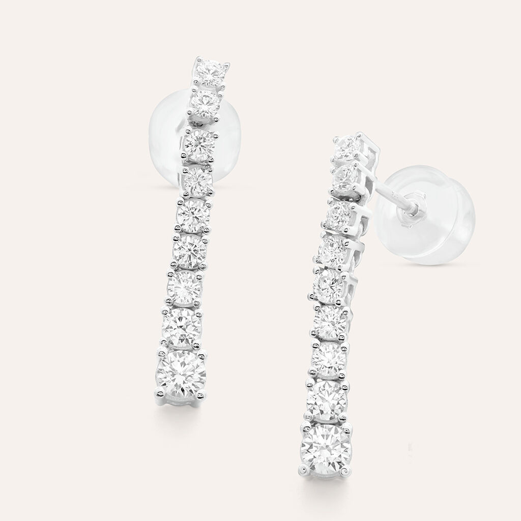 Orecchini Pendenti Tennis Claire Oro Bianco Cubic Zirconia