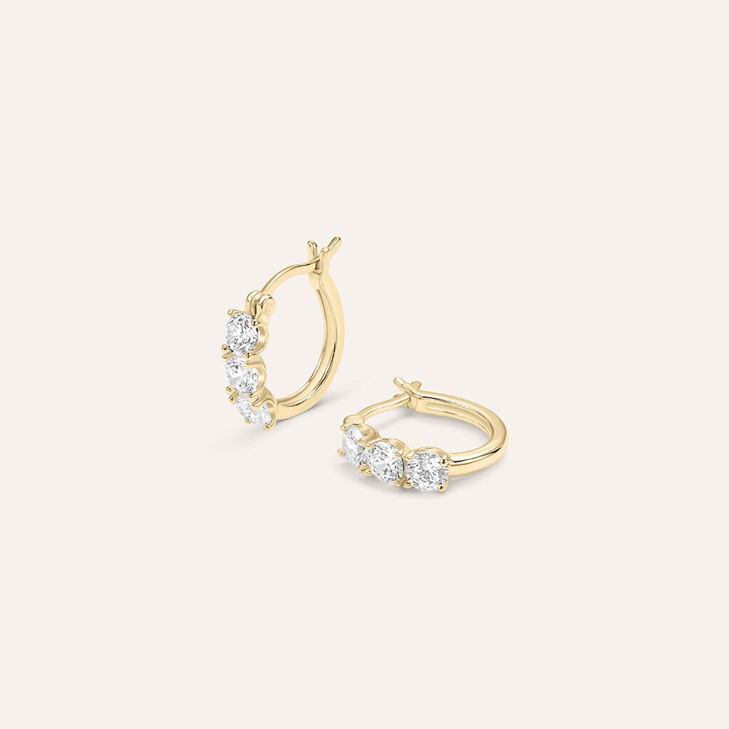 Orecchini A Cerchio Golden Dream Placcato Oro Giallo Cubic Zirconia - Orecchini a Cerchio Donna | Stroili