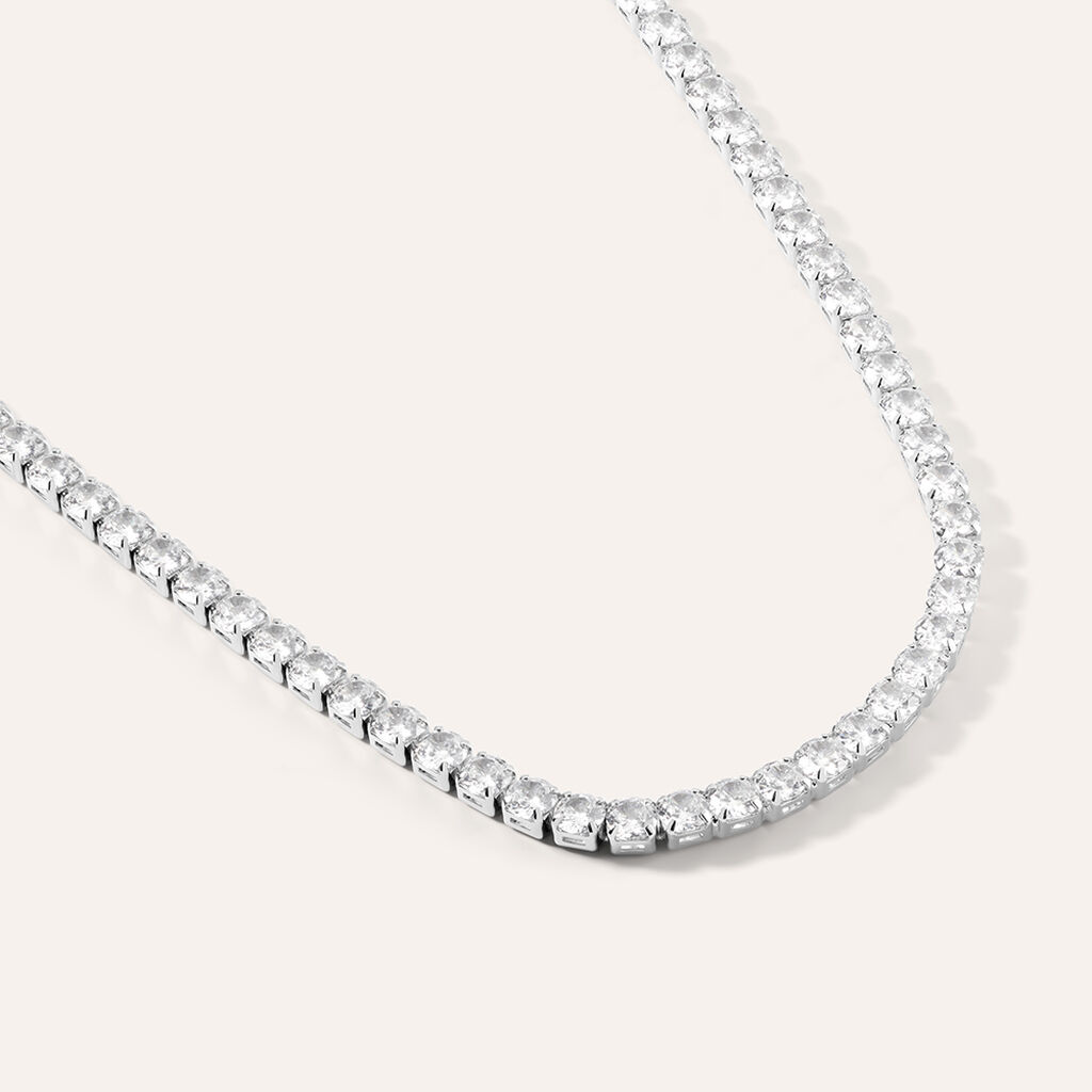 Collana Tennis Romantic Shine Metallo Cristallo