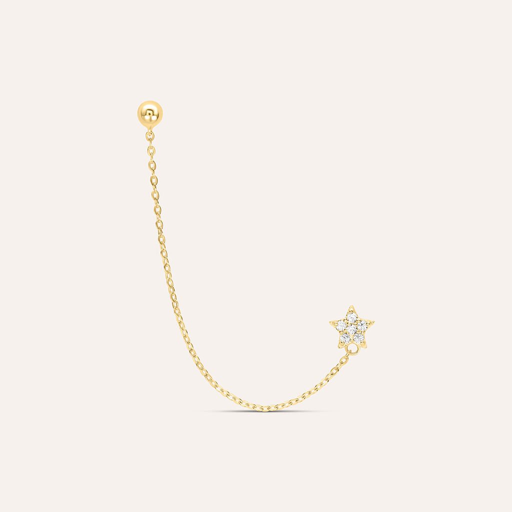 Ear Cuff Bon Ton Oro Giallo Cubic Zirconia