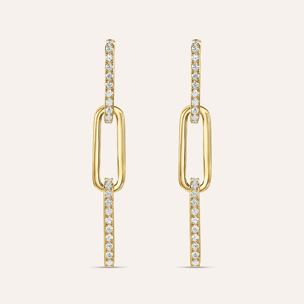 Orecchini Pendenti Diamade Glam Oro Giallo Diamante Lab-Grown - Orecchini a Lobo Donna | Stroili
