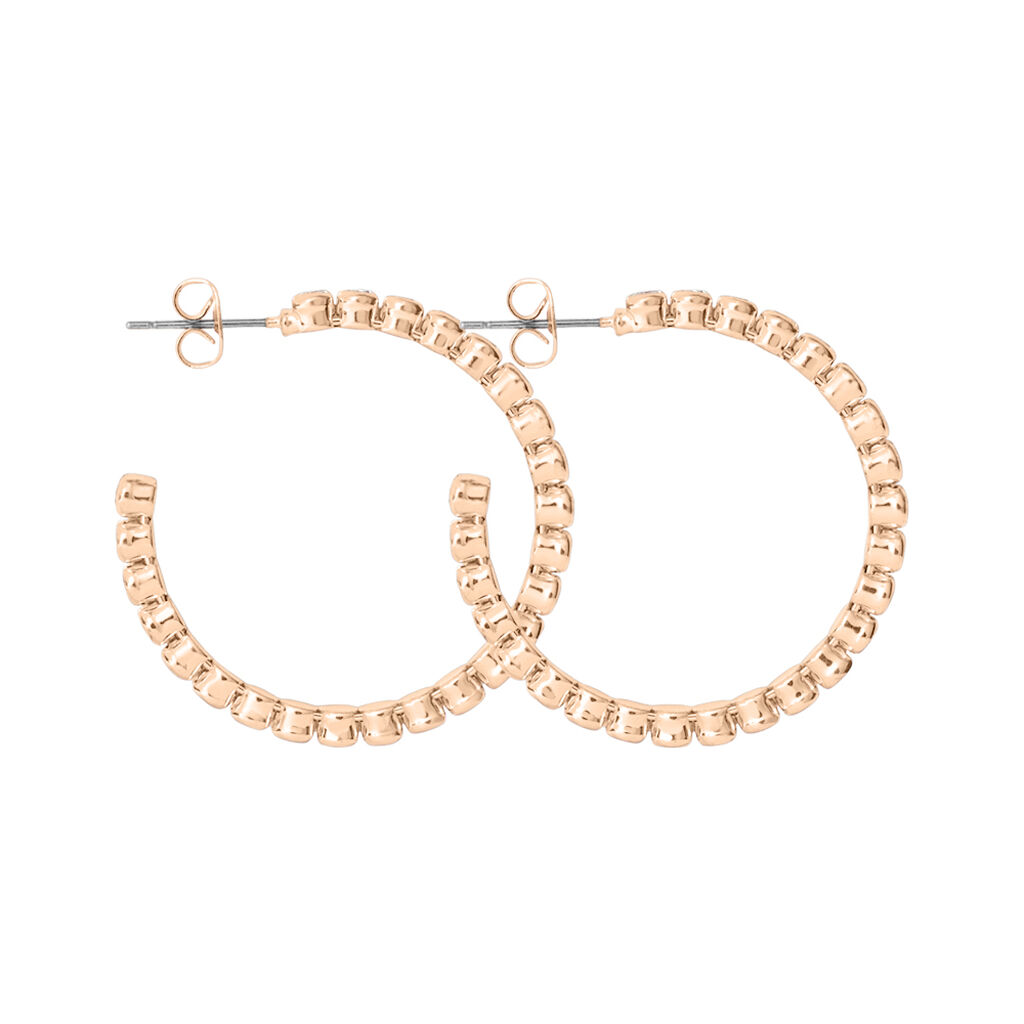 Orecchini A Cerchio Romantic Shine Metallo Rosa Cristallo - Orecchini a Cerchio Donna | Stroili