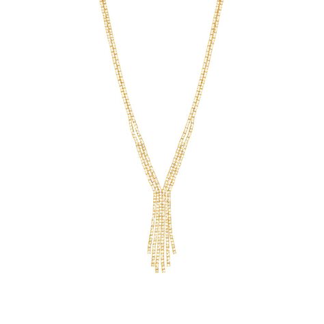 Collana in metallo dorato con multifili con strass - Collane Donna | Stroili