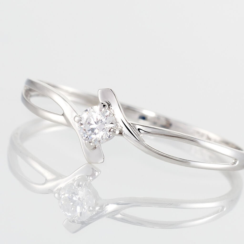 Anello Solitario Claire Oro Bianco Cubic Zirconia - Anelli con Pietre Donna | Stroili