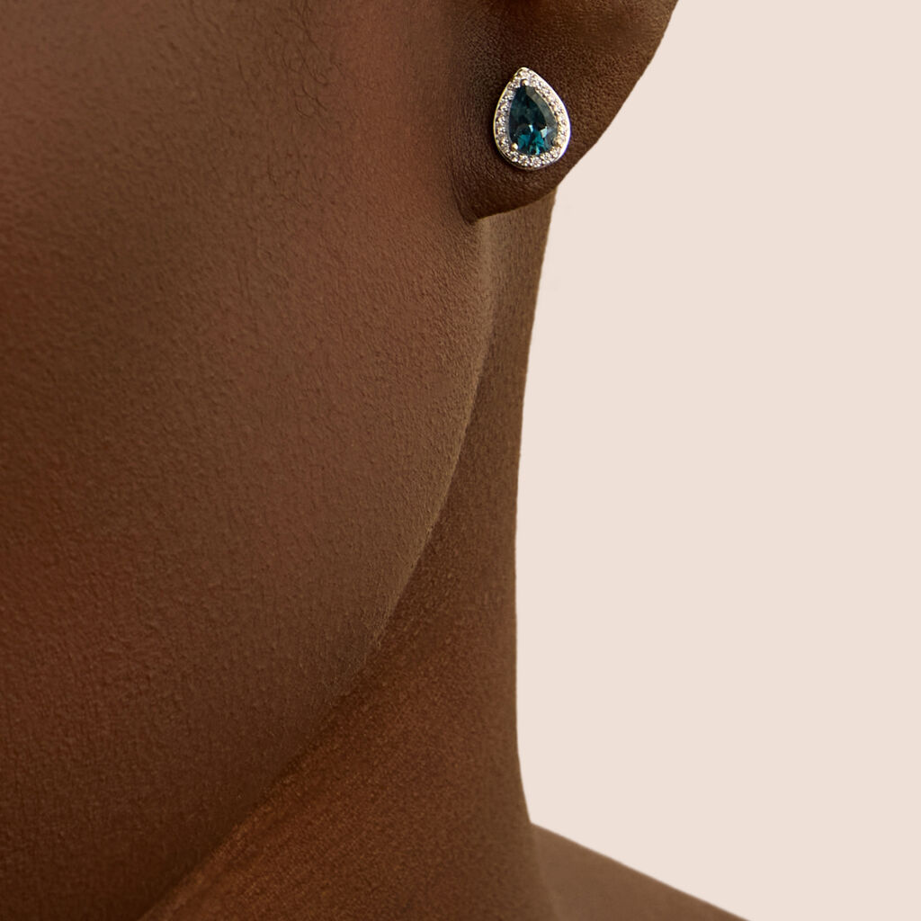 Orecchini Lobo Punto Luce Amélie Oro Bianco Topazio Cubic Zirconia