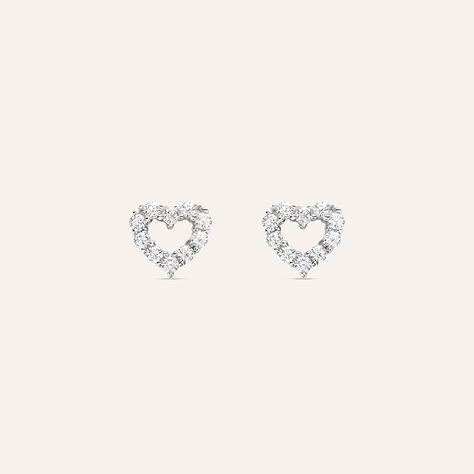 Orecchini Lobo Bon Ton Oro Bianco Cubic Zirconia - Orecchini a Lobo Donna | Stroili