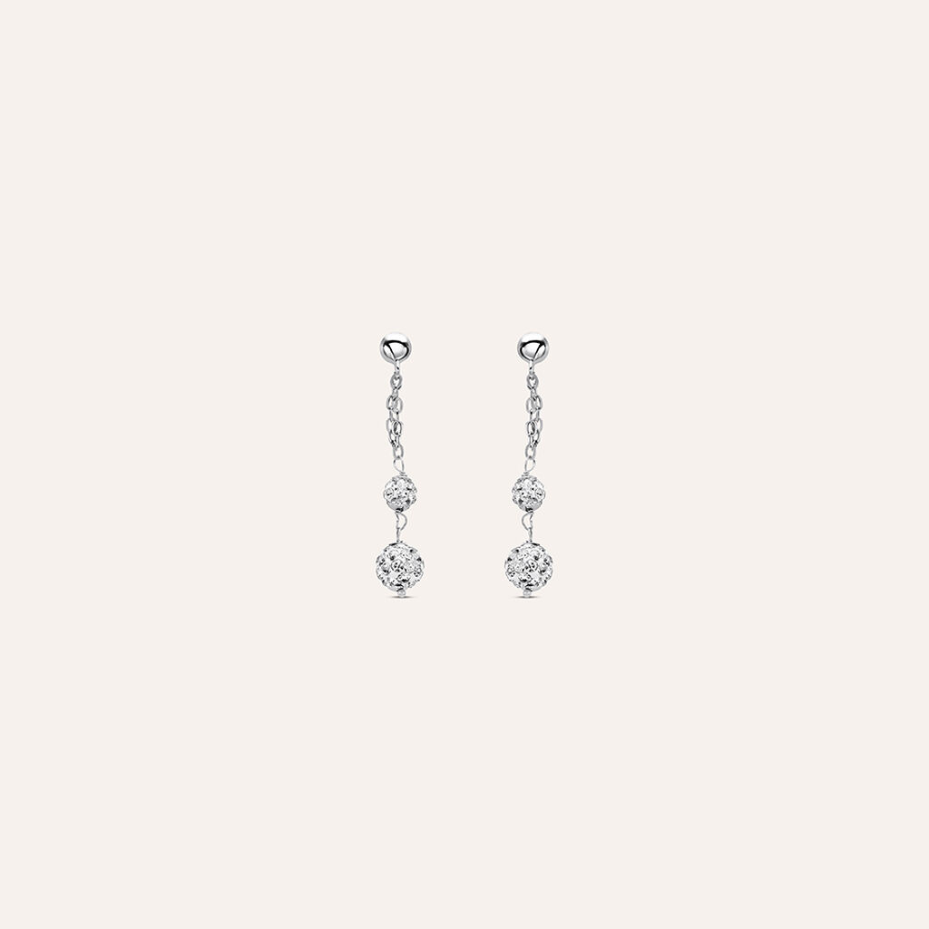Orecchini Pendenti Crystal Gold Oro Bianco Cristallo - Orecchini Pendenti Donna | Stroili
