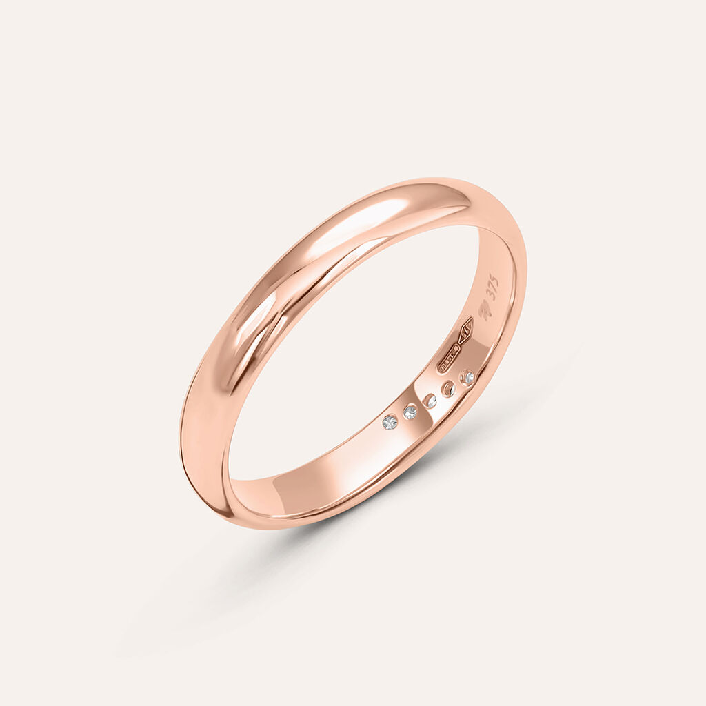 Fede Comoda 3 mm Oro Rosa Diamante - Anelli con Incisione Donna | Stroili