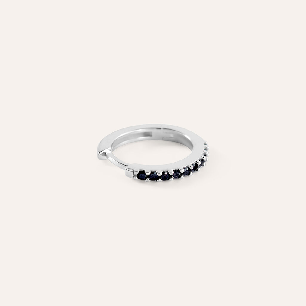 Mono Orecchino A Cerchio Gentleman Argento Rodiato Cubic Zirconia