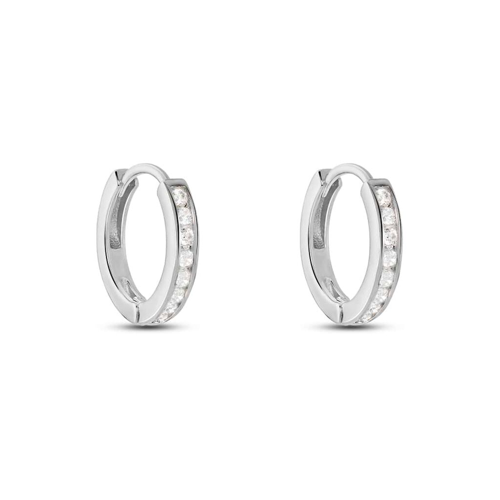 Orecchini A Cerchio Silver Elegance Argento Rodiato Cubic Zirconia - Orecchini a Cerchio Donna | Stroili