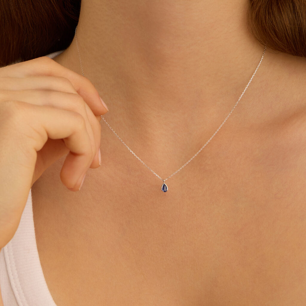 Collana Punto Luce Charlotte Oro Bianco Zaffiro