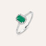 Anello Solitario Charlotte Oro Bianco Smeraldo Diamante
