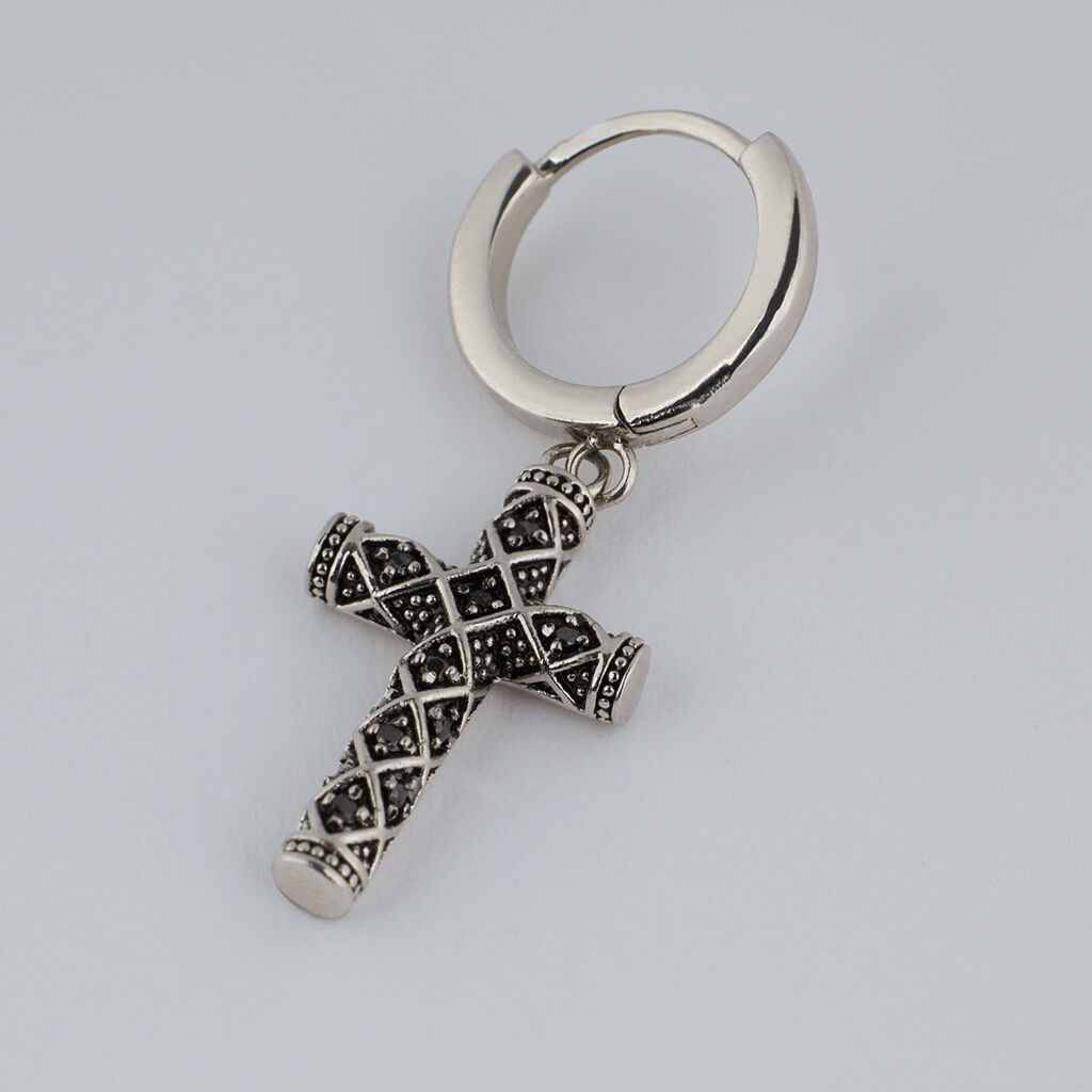 Orecchini A Cerchio Man Code Acciaio Cristallo