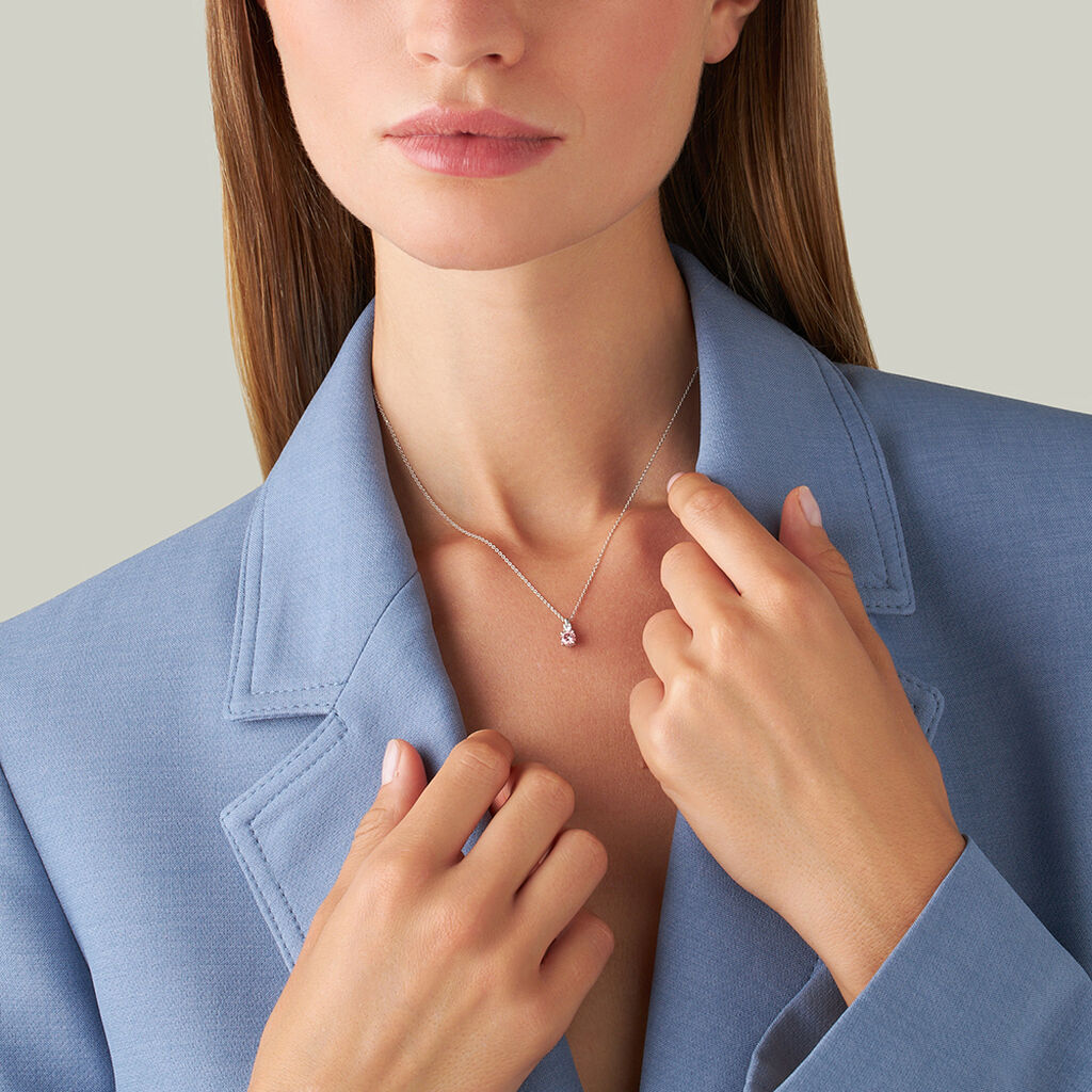 Collana Doppio Punto Luce Diamade Oro Bianco Diamante Lab-Grown - Collane Punto Luce Donna | Stroili