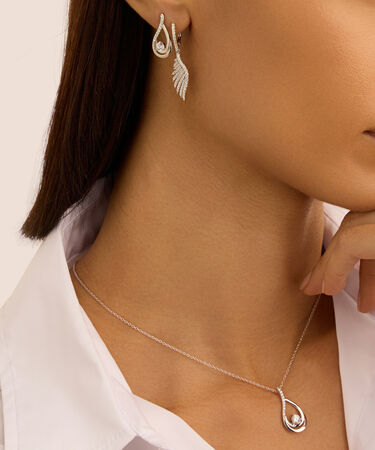 Orecchini Lobo Silver Elegance Argento Rodiato Cubic Zirconia