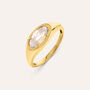 Anello Solitario Desideria Argento Nobile Dorato Cubic Zirconia