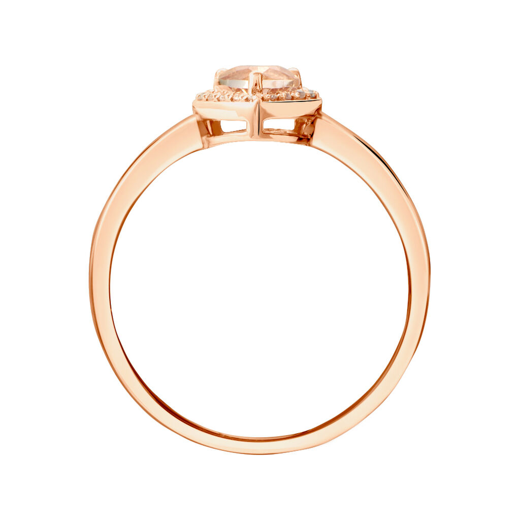 Anello Solitario Jasmine Oro Rosa Morganite Diamante - Anelli con Pietre Donna | Stroili