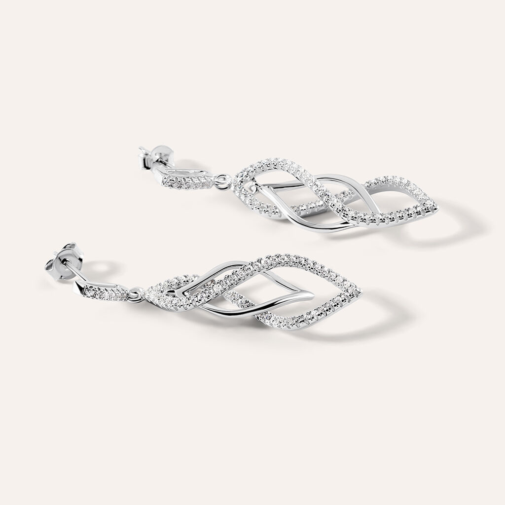 Orecchini Pendenti Silver Shine Argento Rodiato Cubic Zirconia