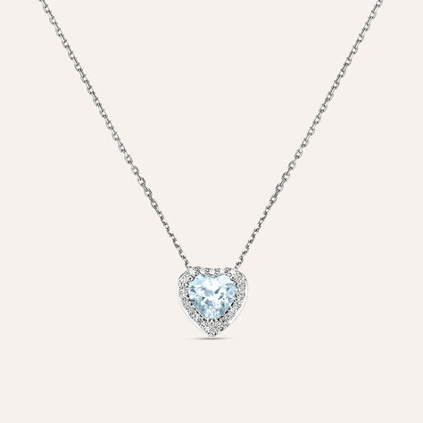 Collana Jasmine Oro Bianco Acquamarina Diamante - Collane Donna | Stroili