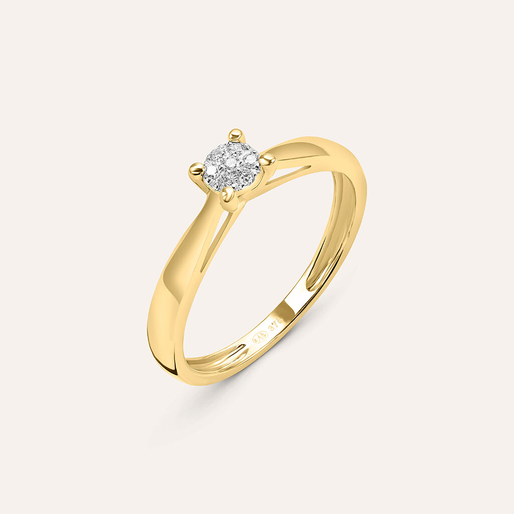 Anello Solitario Sophia Oro Giallo Diamante