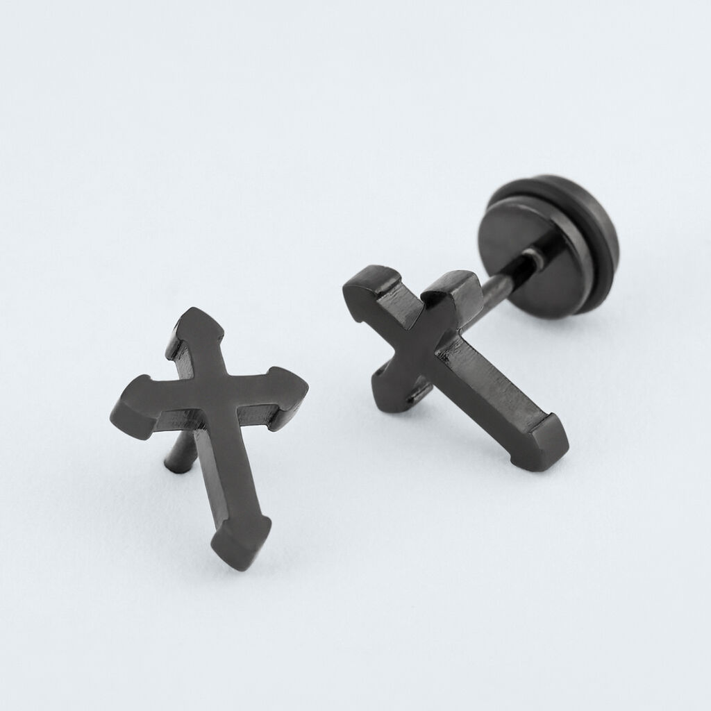 Orecchini Lobo Man Code Acciaio Nero