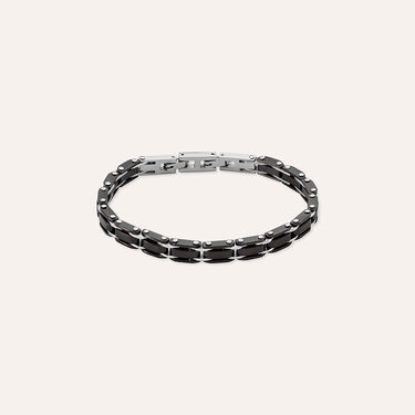 Bracciale Man Code Acciaio Bicolore Bianco / Nero