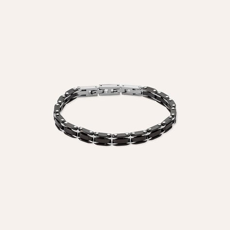 Bracciale Man Code Acciaio Bicolore Bianco / Nero - Bracciali Uomo | Stroili