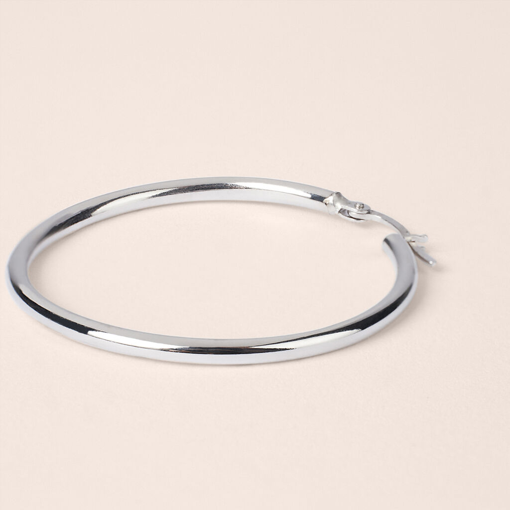 Orecchini A Cerchio Toujours Oro Bianco - Orecchini a Cerchio Donna | Stroili