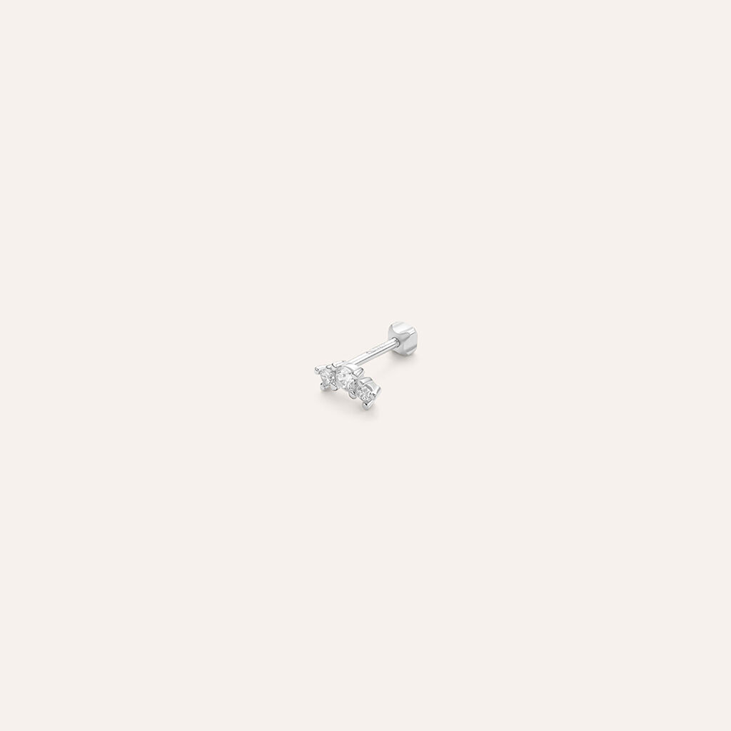 Piercing Orecchio Tragus Helix Conch Ear Shine Oro Bianco Cubic Zirconia - Piercing Orecchio Donna | Stroili